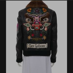 Gucci leather bomber jacket